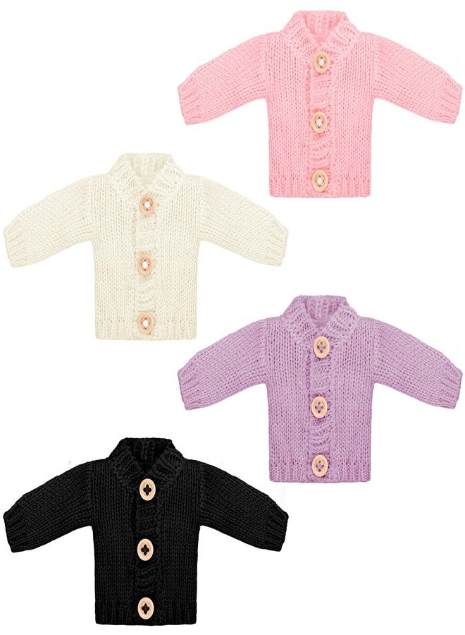 Bencailor 4 Pcs Winter Doll Sweater Clothes 11.5 Inch Doll Sweater Clothes Winter Outfits Knitted Clothing Accessories Outfit Fit for Dolls Decor(Bright Color) - Image 1